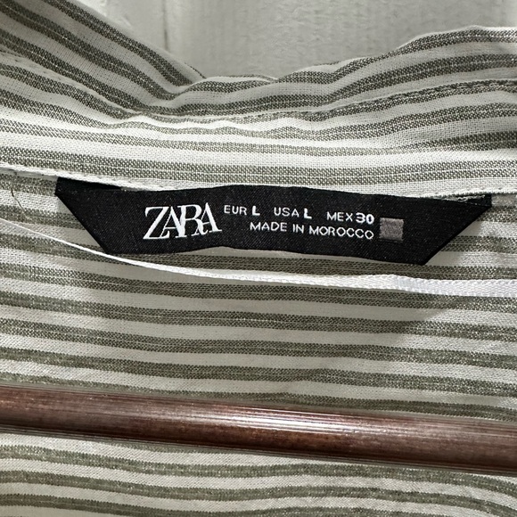 ZARA Blouse - green striped - Picture 3 of 3